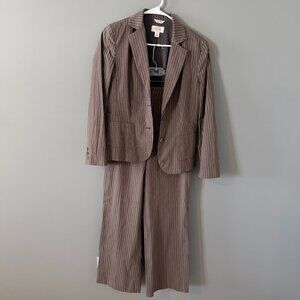 Talbots Brown Pinstripe Suit